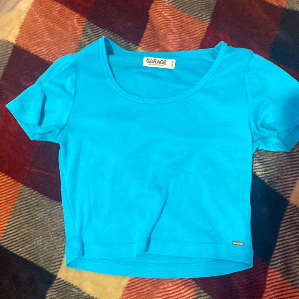 A cute blue crop top